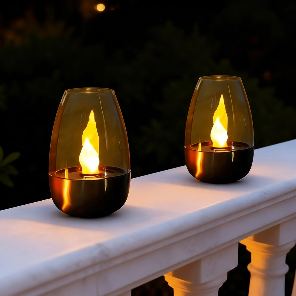 FLAMEORA – Luz solar de jardín con vela