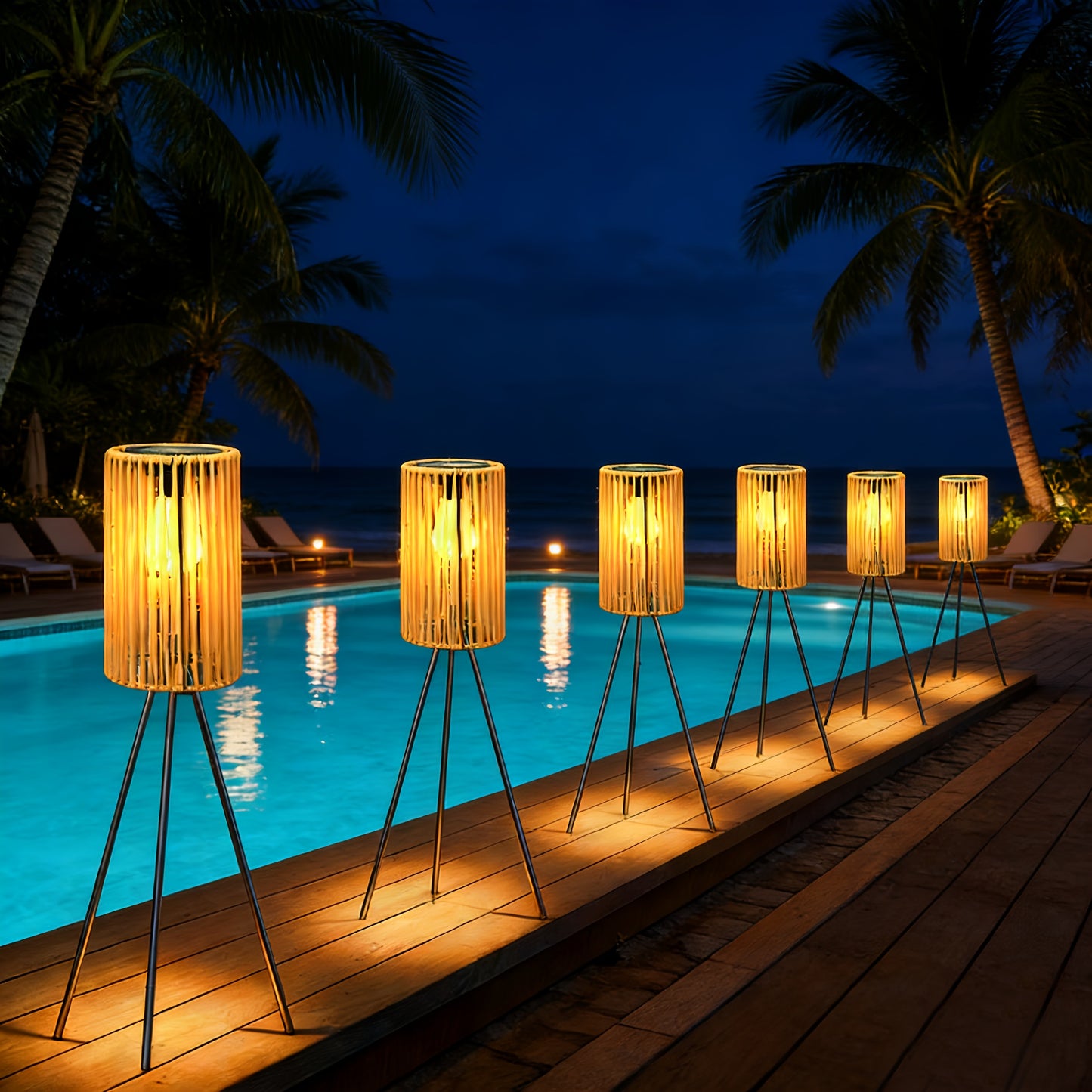 RATTANORA – Handwoven Solar Floor Lamp