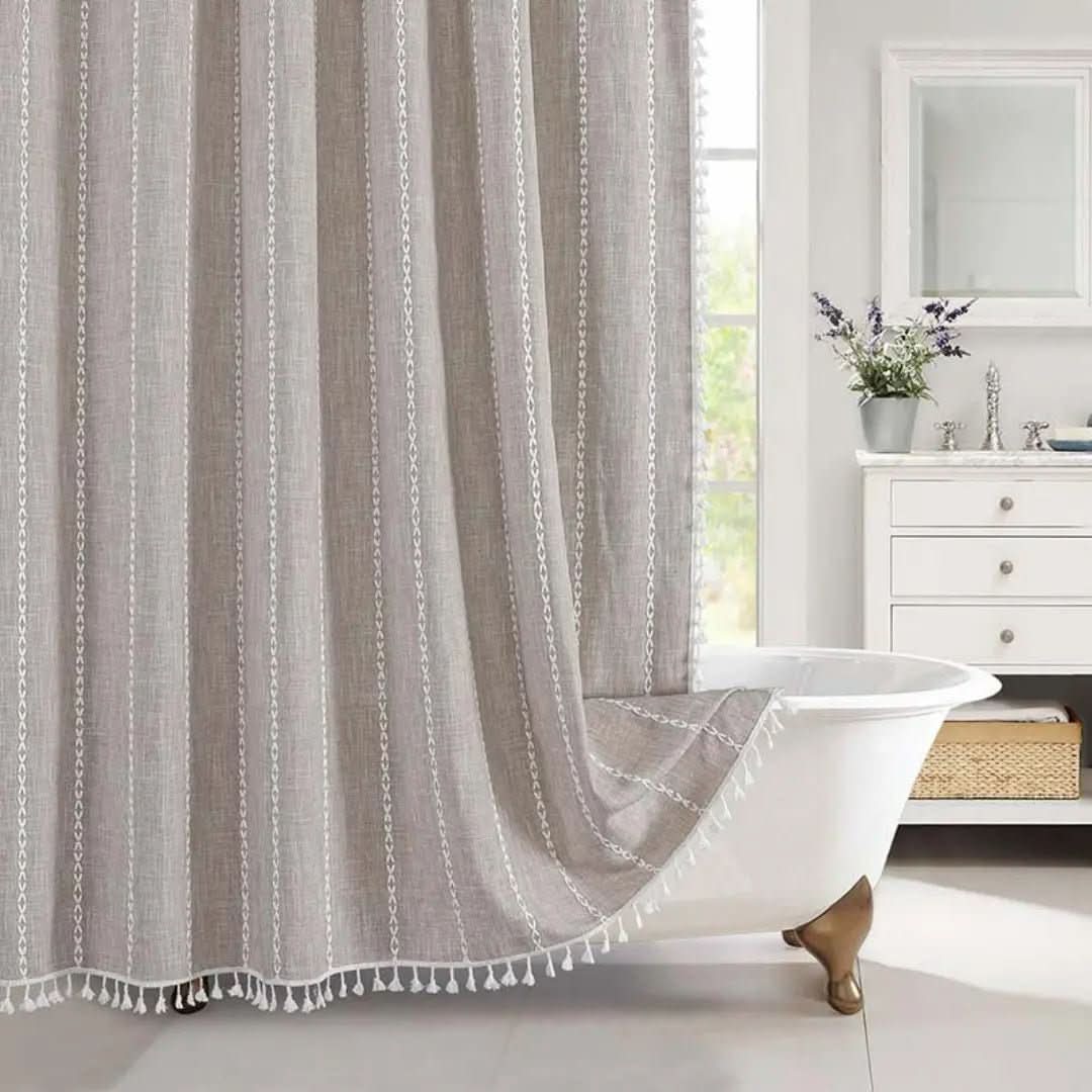 BOHOVEX – Bohemian Shower Curtain with Tassels & Waterproof Design