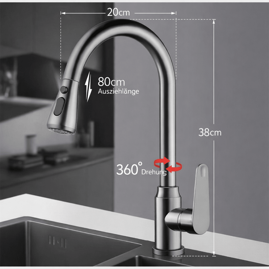 SINKOVA – Pull-Out Kitchen Faucet for Convenient Everyday Cleaning