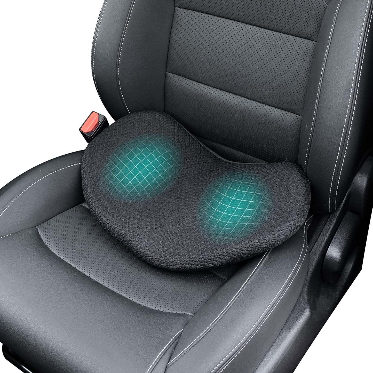 AUTOSOFT - Memory foam car seat cushion with integrated lumbar support for driving comfort