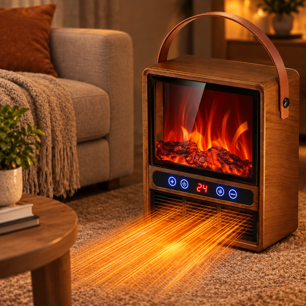 FLAMECOVE – Aquecedor elétrico portátil de lareira com chama 3D