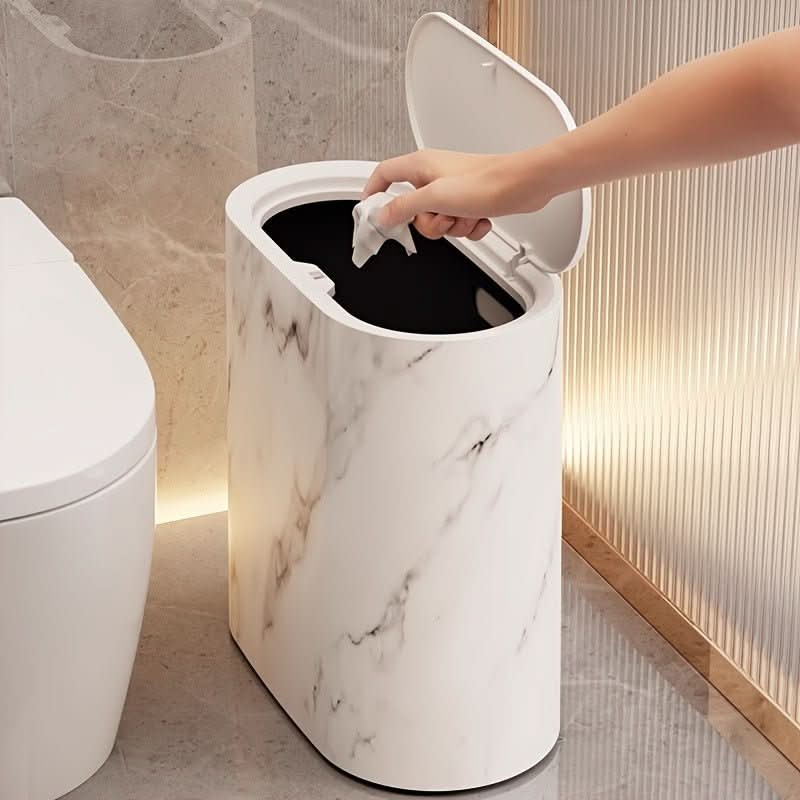 MARBLEFLOW – Elegant Oval Waste Bin for Modern Interior Styling