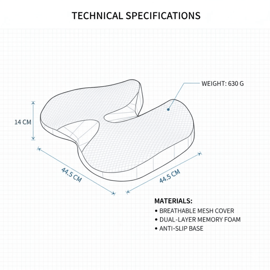 ERGOLOFT - Memory Foam Seat Cushion