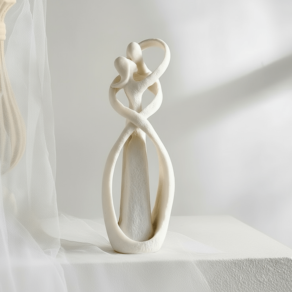 ETERNAL EMBRACE – Abstract Timeless Love Symbol Decor Sculpture