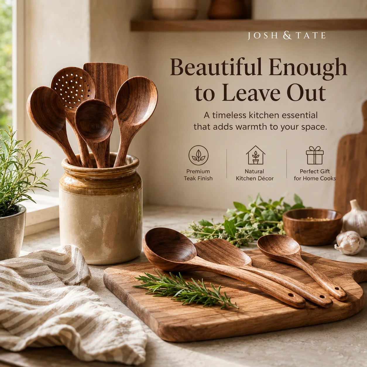 TEAKCRAFT – Teak Wooden Utensil Set