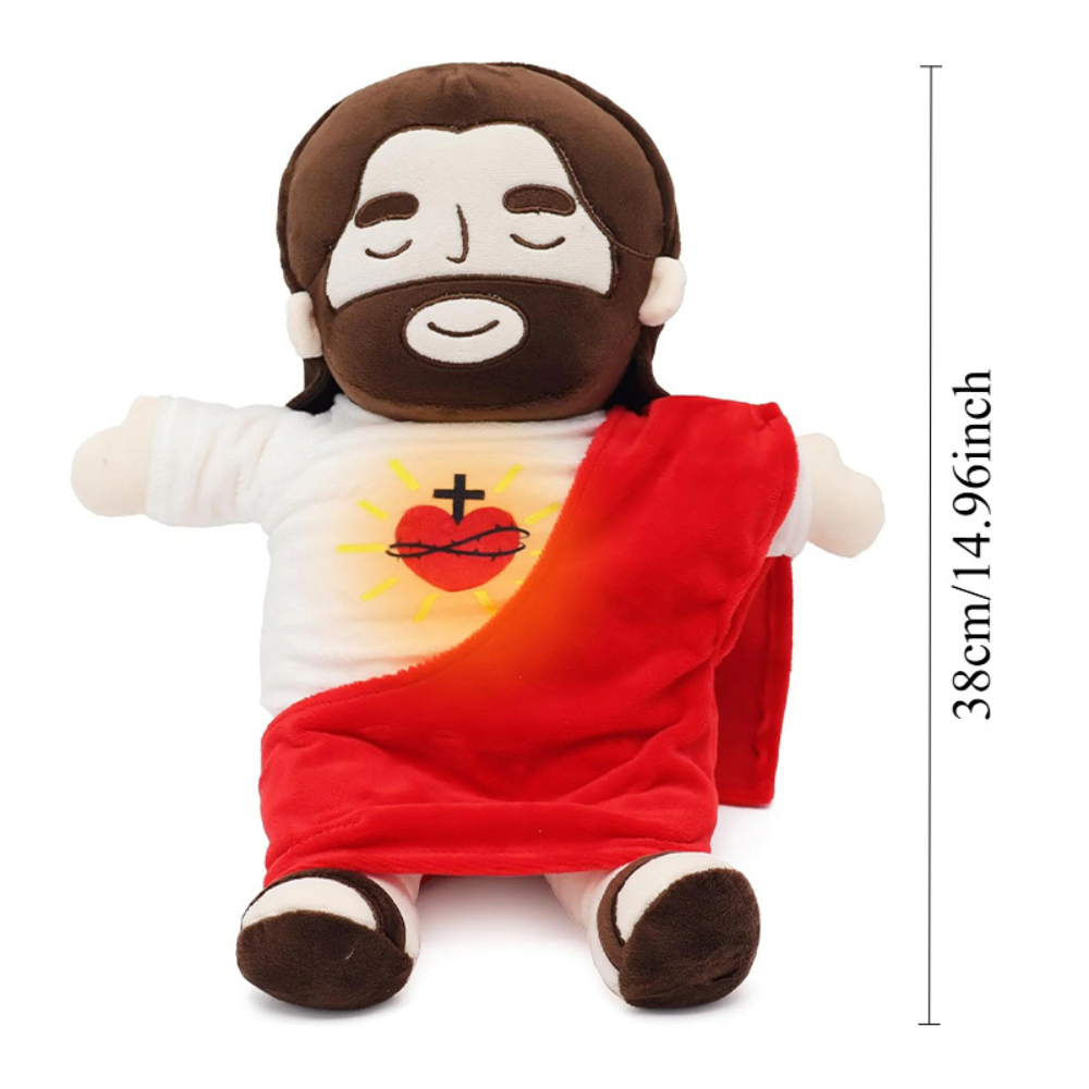 DIVINEHUG - Comforting faith-inspired plush toy with breathing, lighting, and music features for calm and peaceful moments