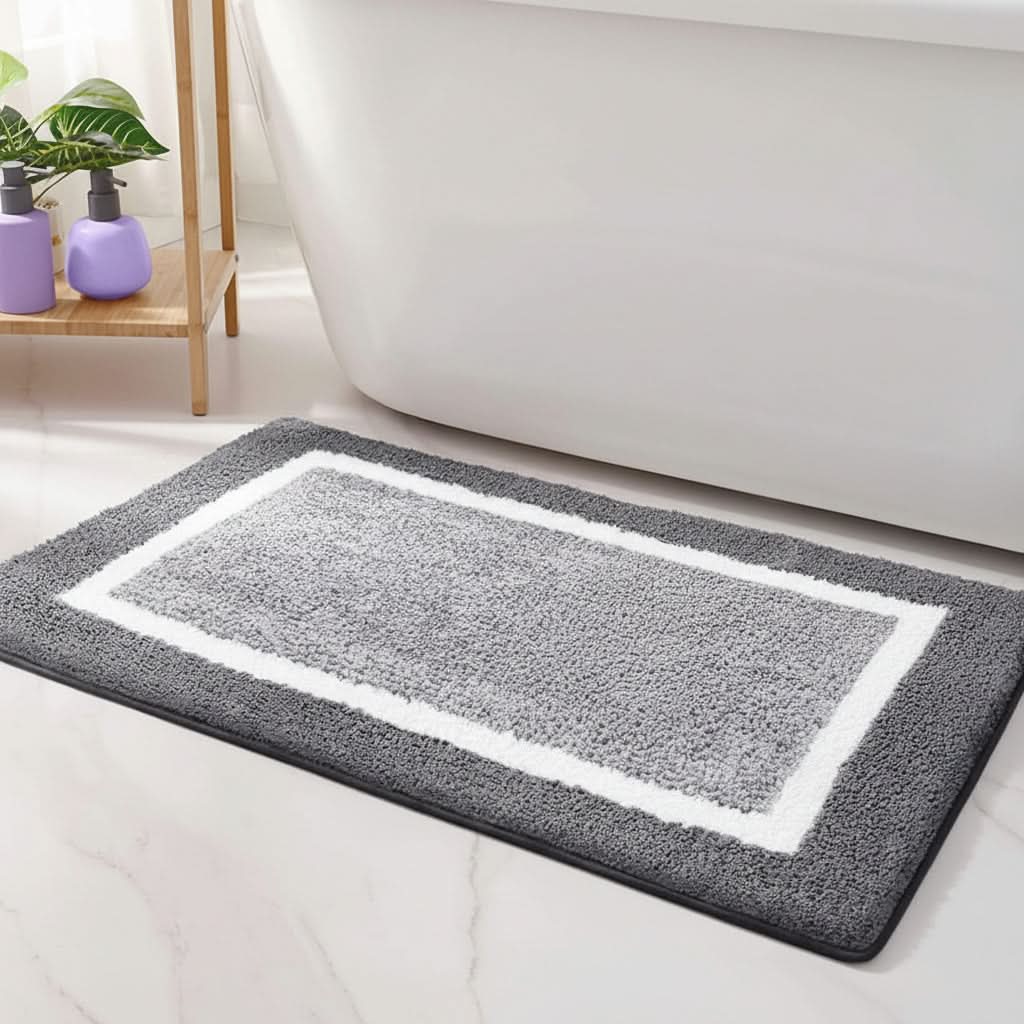 SOFTFOOT - Non-slip microfiber bath mat for soft, safe, and comfortable bathroom floors