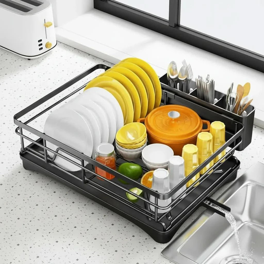 FLOWVA – Dish Drying Organizer with Practical Drip Tray Design