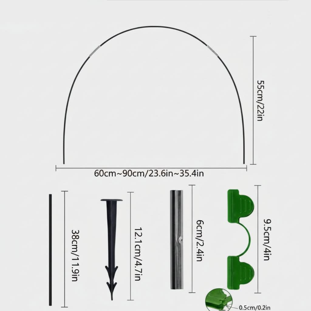 GROWTUNNEL - 5-piece garden poly tunnel greenhouse for year-round plant protection