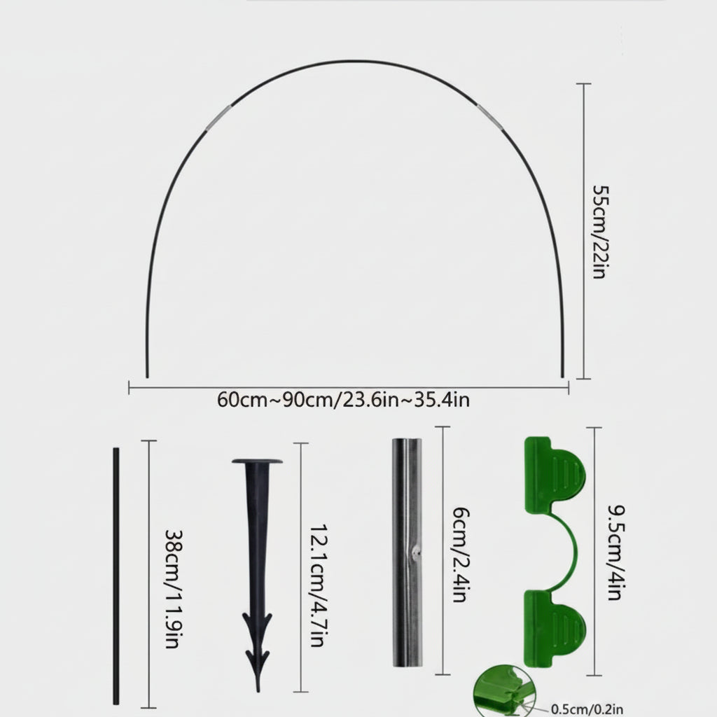 GROWTUNNEL - 5-piece garden poly tunnel greenhouse for year-round plant protection