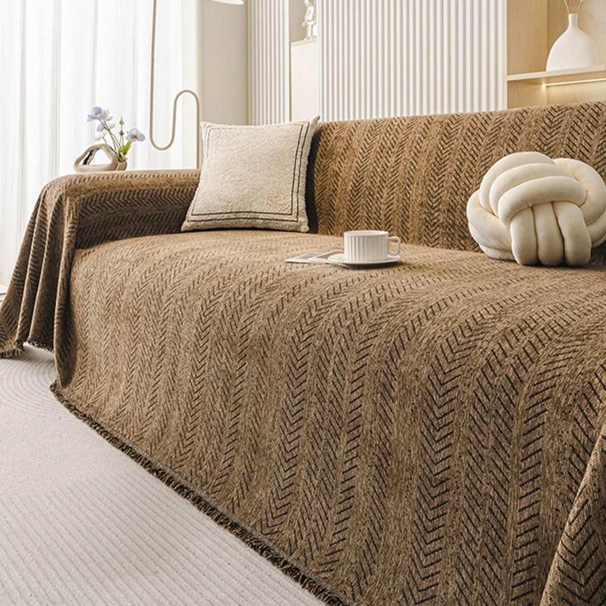 SnuggleTextile - Washable Chenille Sofa Cover for Dogs, Scratch-Resistant Couch Slipcover 9
