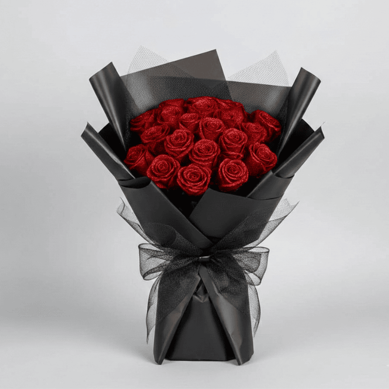 ROMANROSE - Eternal preserved rose in acrylic case for elegant romantic home décor and gifting