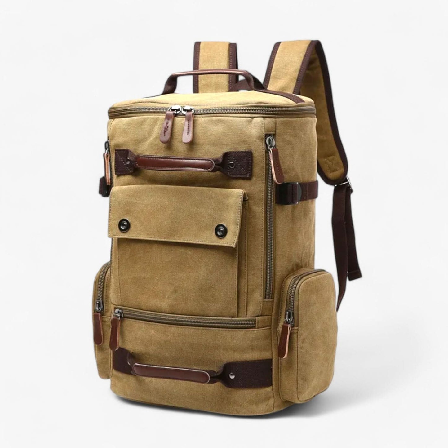 VintageCanvas - Stylish Travel Laptop Backpack with Ergonomic Design and Ample Storage 13
