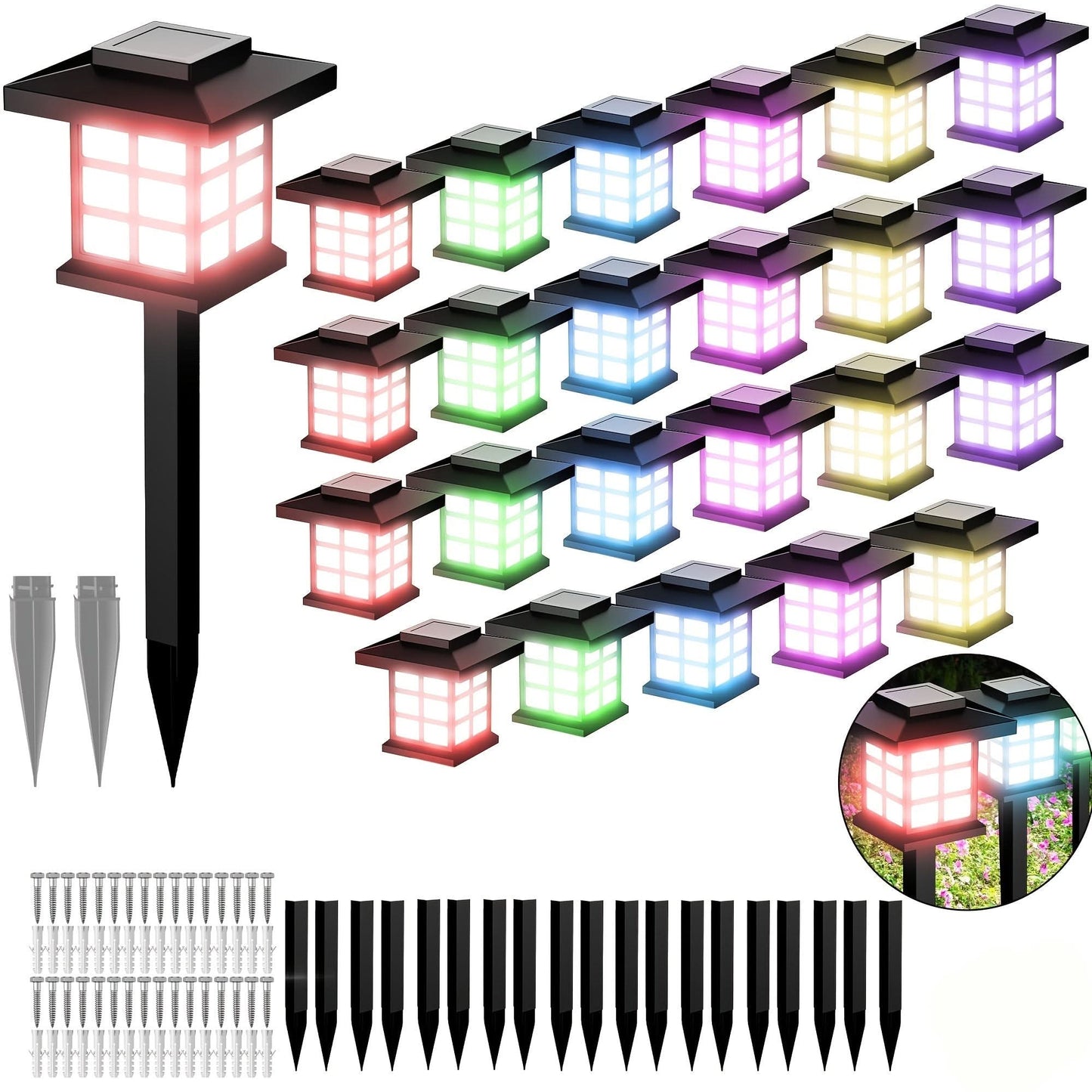 LUMIGARDEN – Multi Color Solar Lawn Pathway Lights