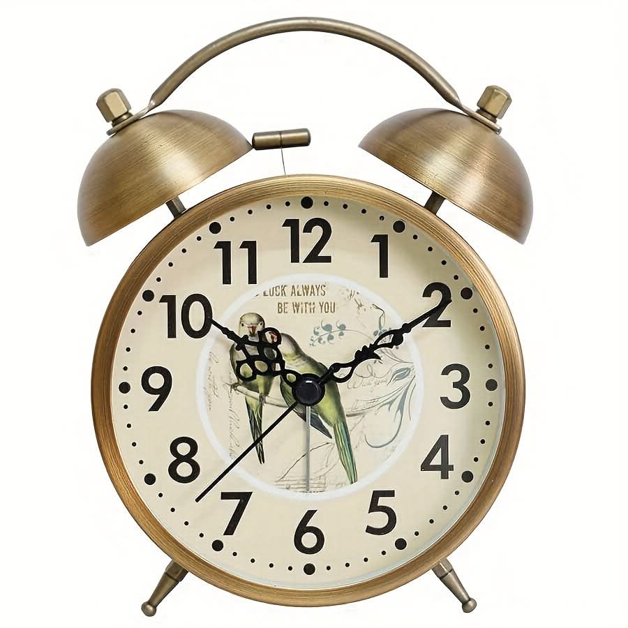 TIMEBELL - Scandinavian vintage luminous twin bell alarm clock with classic metal design