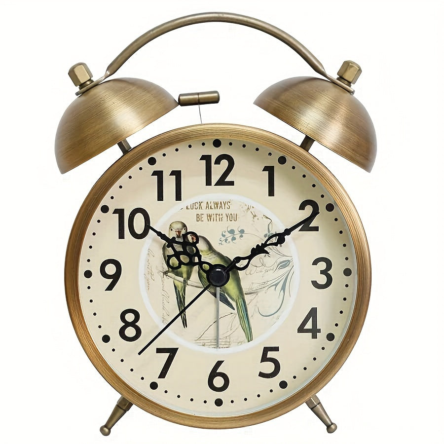 TIMEBELL - Scandinavian vintage luminous twin bell alarm clock with classic metal design