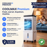 COOLMAX Premium – Raffrescatore d’aria portatile per un raffreddamento confortevole senza installazione