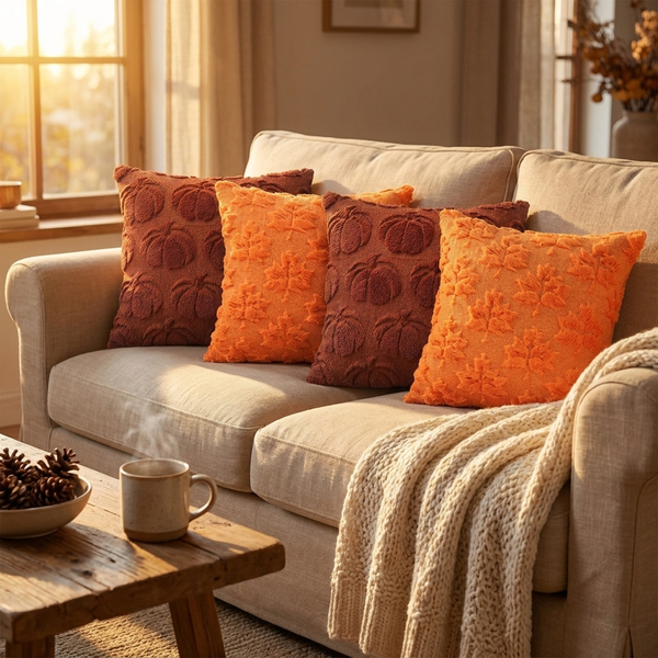 GOURDNEST – Pumpkin Sofa Pillow Covers for Cozy Autumn Character