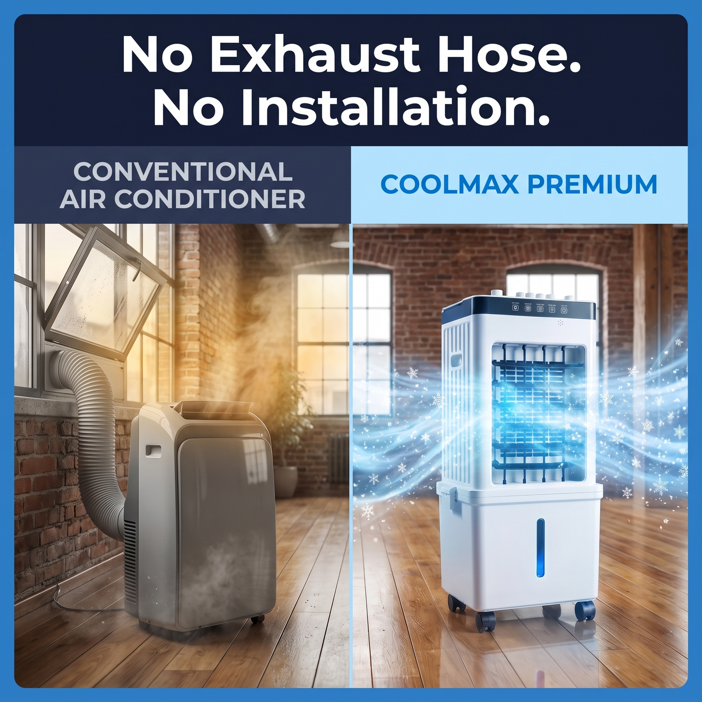 COOLMAX Premium – Raffrescatore d’aria portatile per un raffreddamento confortevole senza installazione