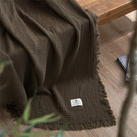 FRINGELIVA – Elegant Fringe Blanket for Stylish Home Relaxation
