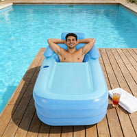 BLUESPA – Foldable PVC Bathtub with Comfortable Backrest Design