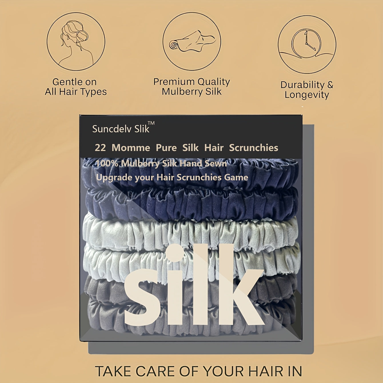 HAIRNOVA – 6-Pack Minimalist Hair Ties for Everyday Styling