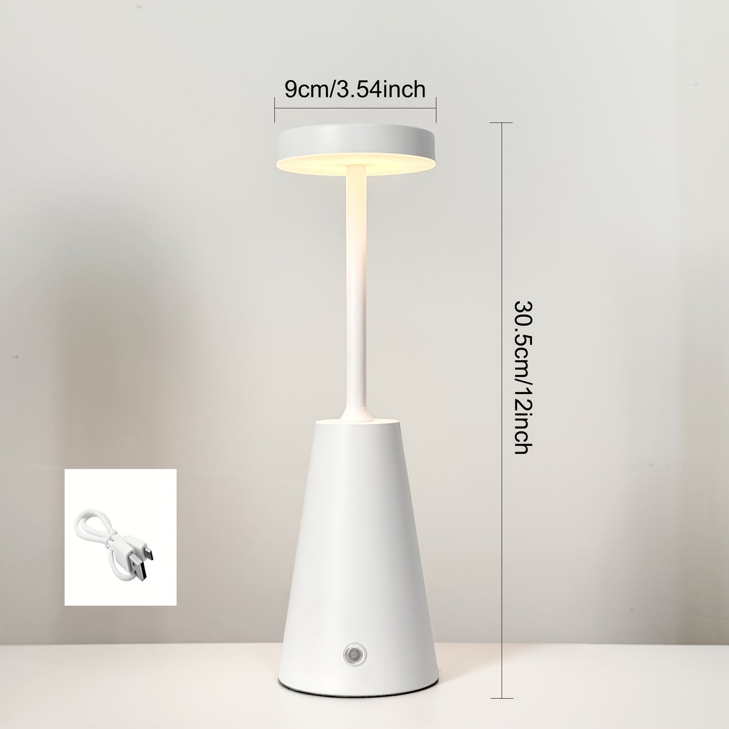GLOWCONE – Touch Dimmable Metal Table Lamp for Modern Interiors