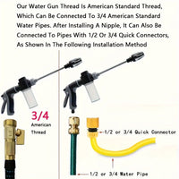 AQUAFORCE - High-pressure garden water gun with foam cannon and long handle sprayer for powerful outdoor cleaning