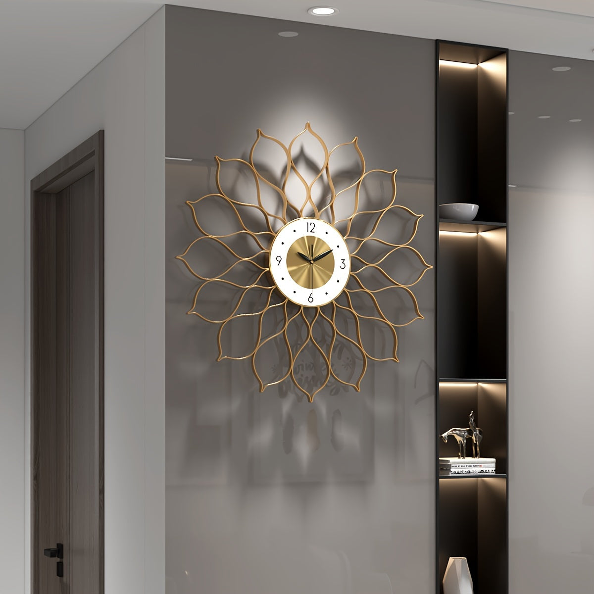 PRESTIGELIVA – Elegant Gold Wall Clock for Modern Interiors