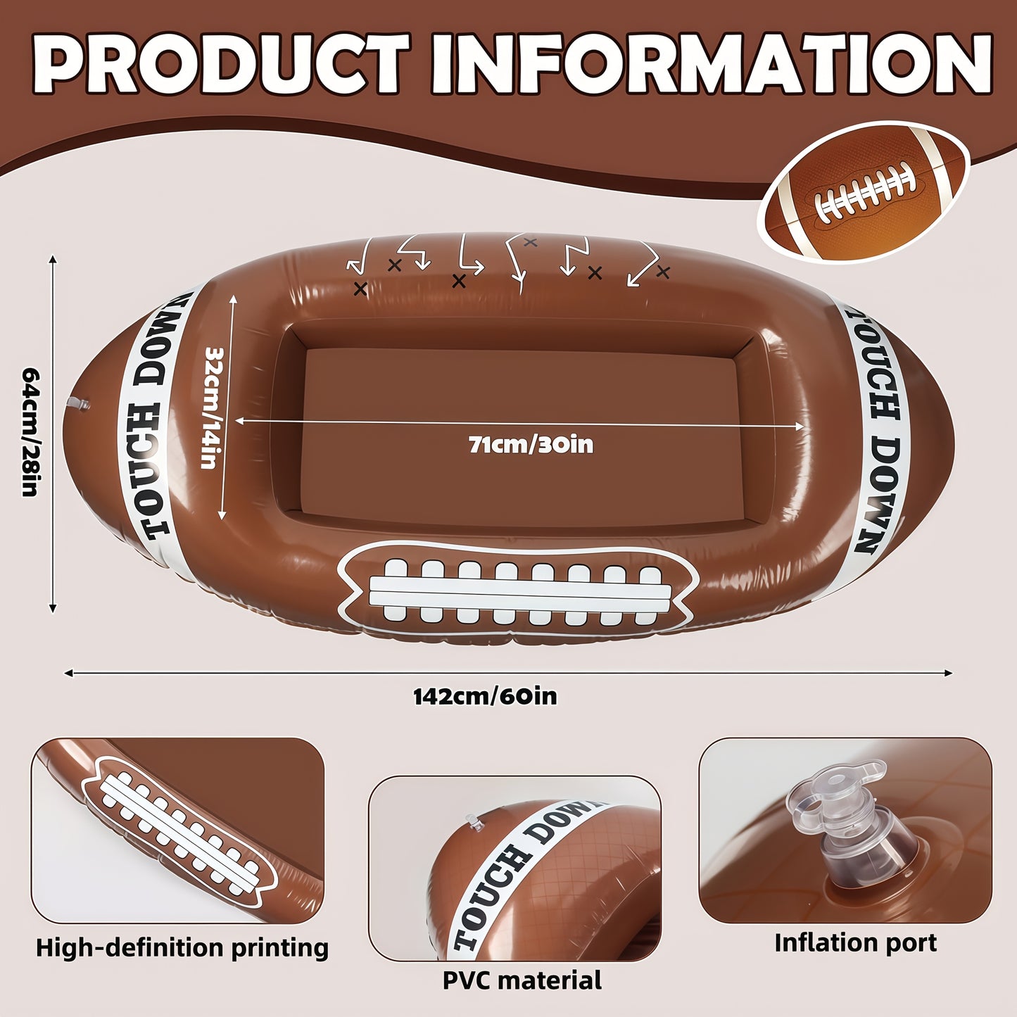 GAMEFEST – Inflatable Football Decoration for Lawn and Beach Parties