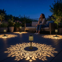 GLOWPEONY – Metal Solar Desk Lamp for Warm Evening Ambience