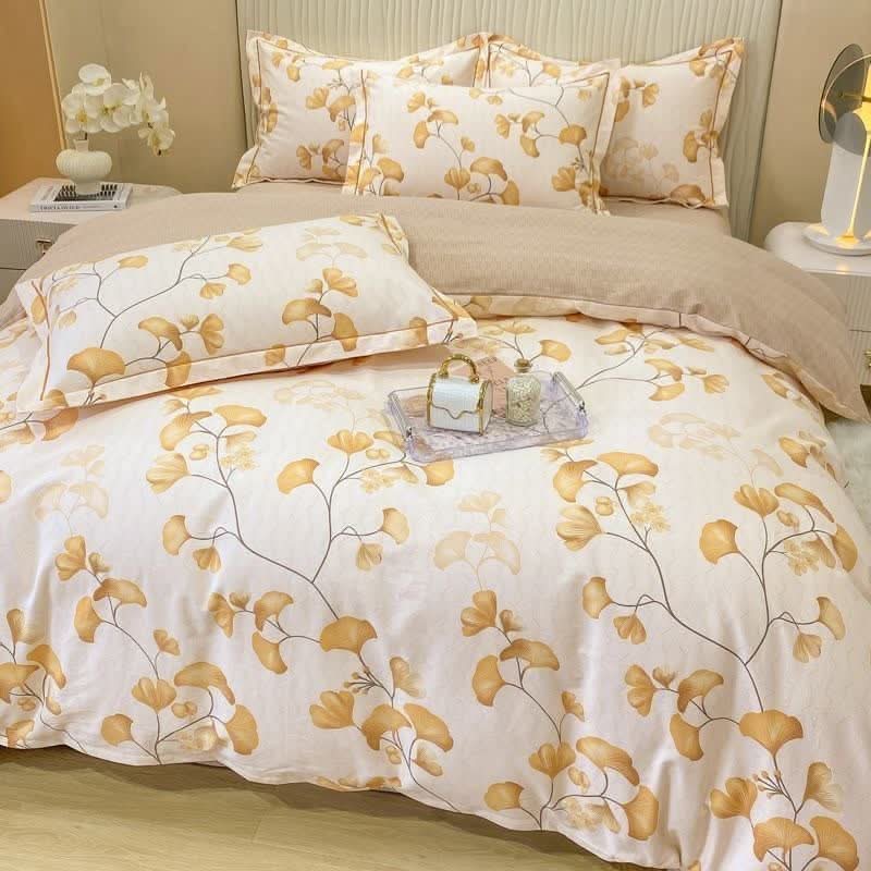 LEAFENIA – Juego de cama con ginkgo para un ambiente otoñal refinado