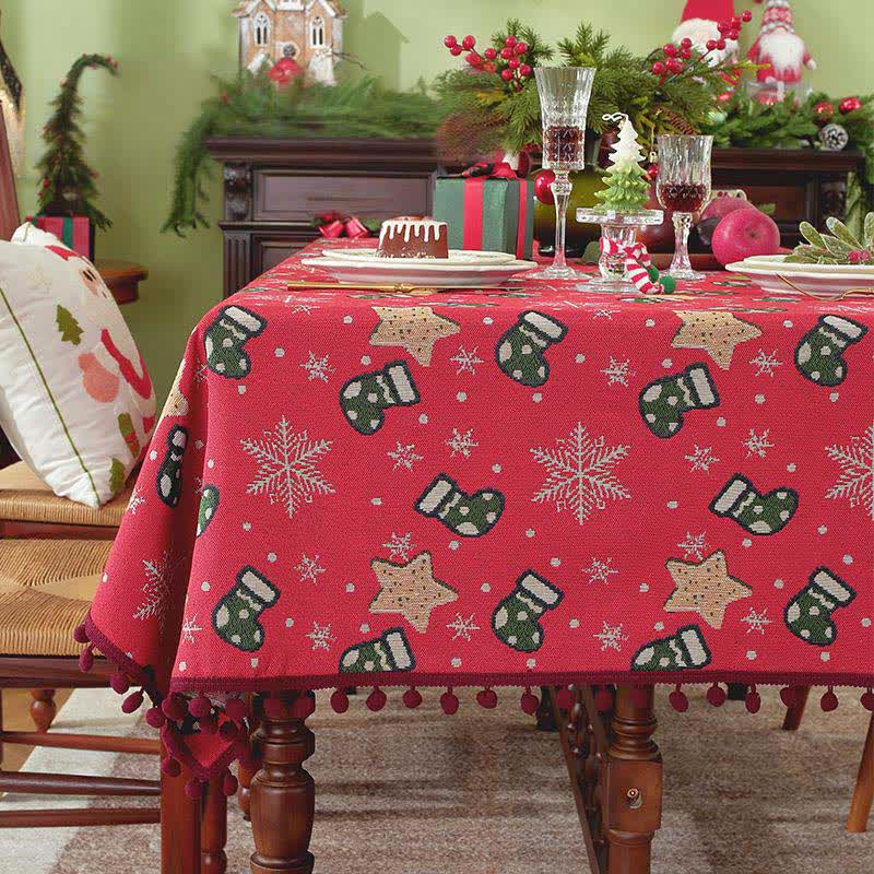 NOELMIRA – Star Pattern Christmas Tablecloth for Holiday Dining