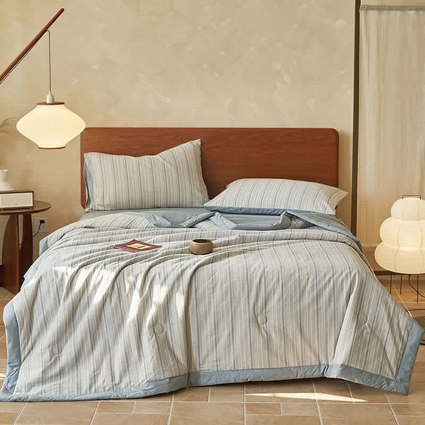 SKYSTRIPE – Airy Blue Stripe Blanket for Standout Bedding