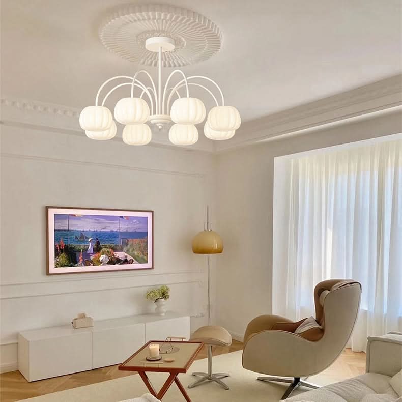 AUTUMNARBOR – Branch Chandelier with Playful Pumpkin Glow
