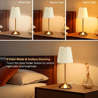 LUNAPLEAT – Wireless Bedside Lamp with Three Color Dimming