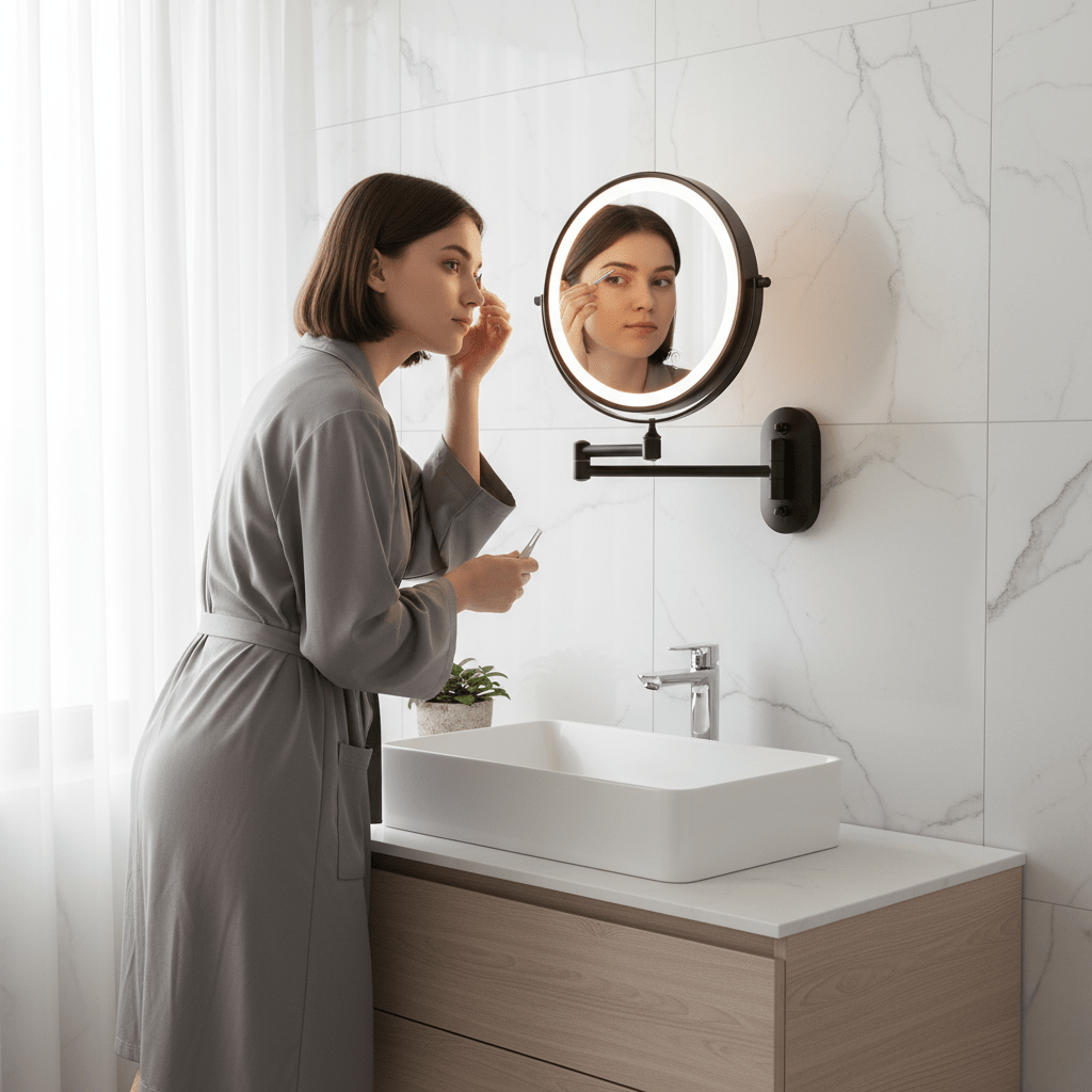 BRIGHTLOOK – Magnifying Mirror – Rechargeable LED makeup mirror