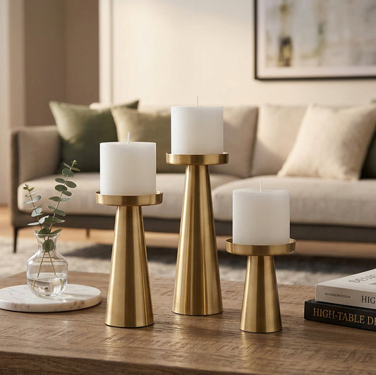 GILTMAVERA – Decorative Candlestick Set for Sophisticated Dining Ambience