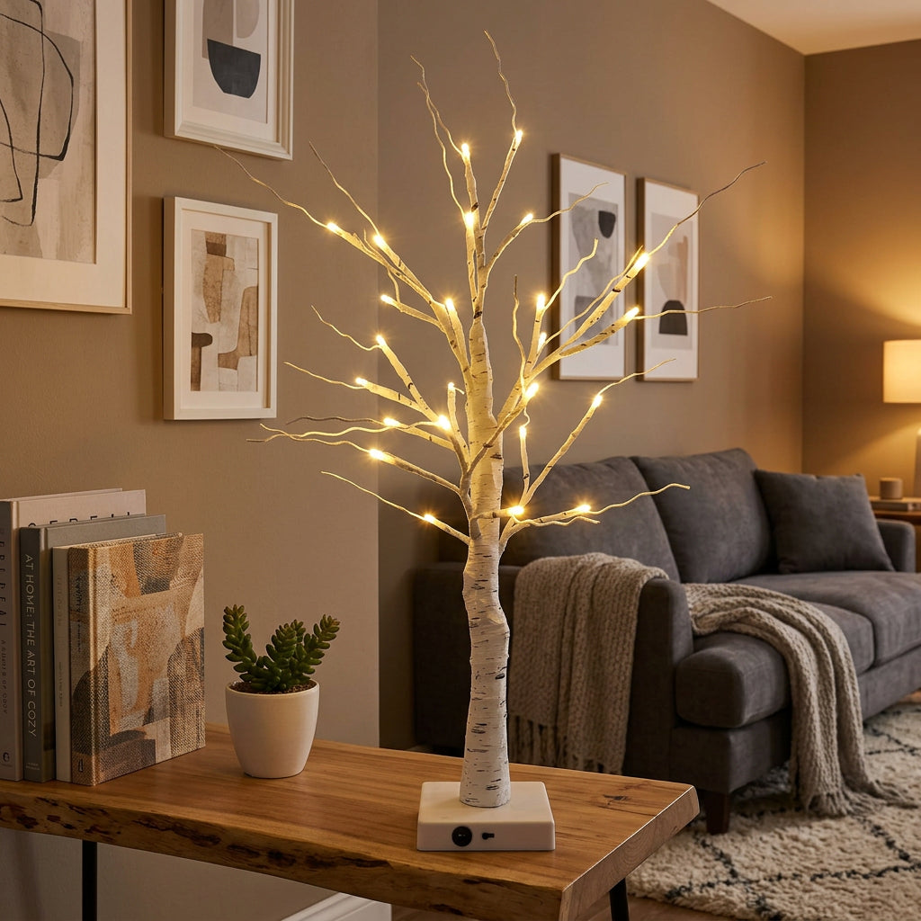 BIRCHVELORA – Illuminated Branch Lamp for Elegant Bedside Styling