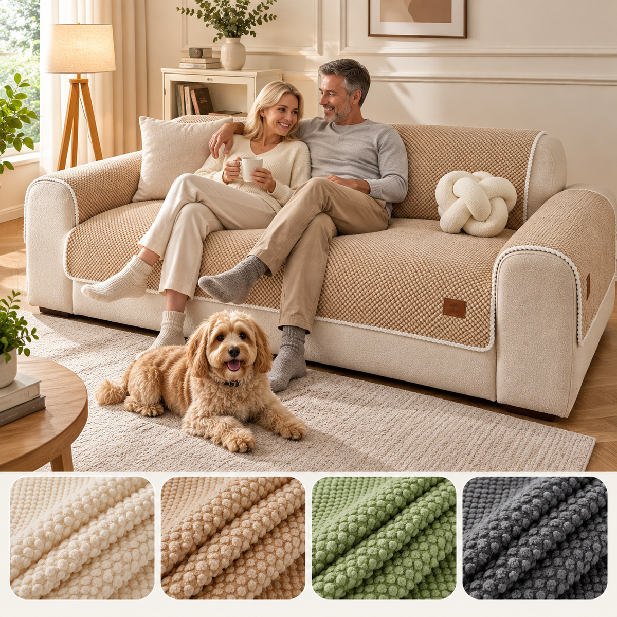 LOUNGEBOLD – Non-Slip Sofa Cover for Elevated Everyday Style