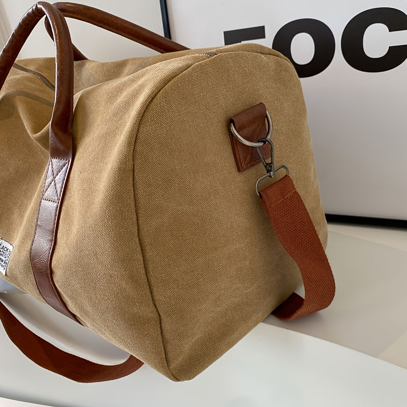 DUFFELLIVA – Washed Vintage Weekender Bag with Multi-Purpose Storage