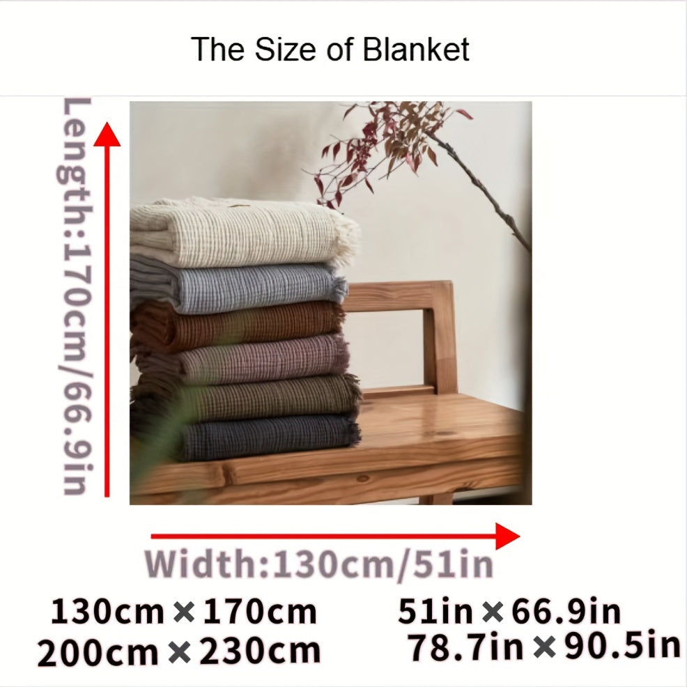 FRINGELIVA – Elegant Fringe Blanket for Stylish Home Relaxation