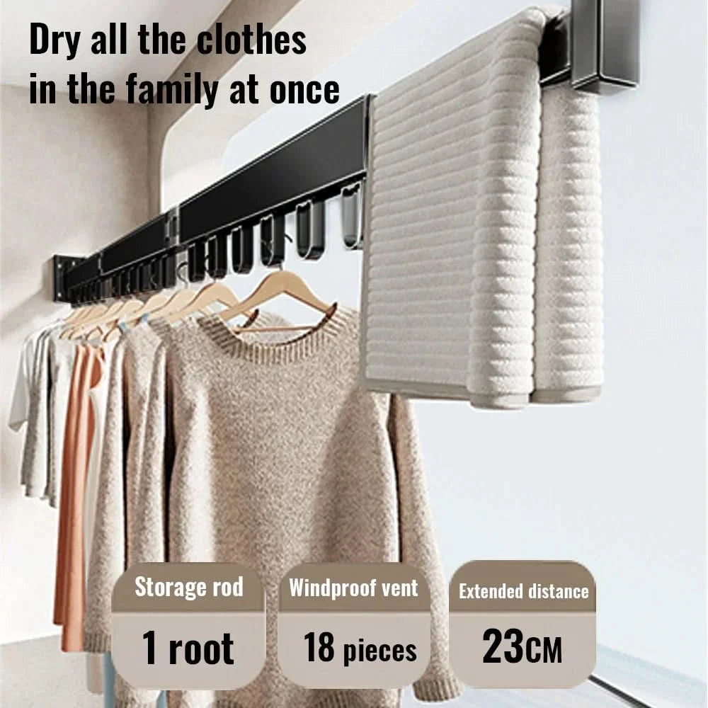 RAILCOVE – Foldable Wall Drying Rack for Compact Laundry Organization