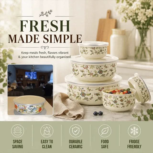 STORELLE – Bowl Storage Set with Lids for Everyday Convenience