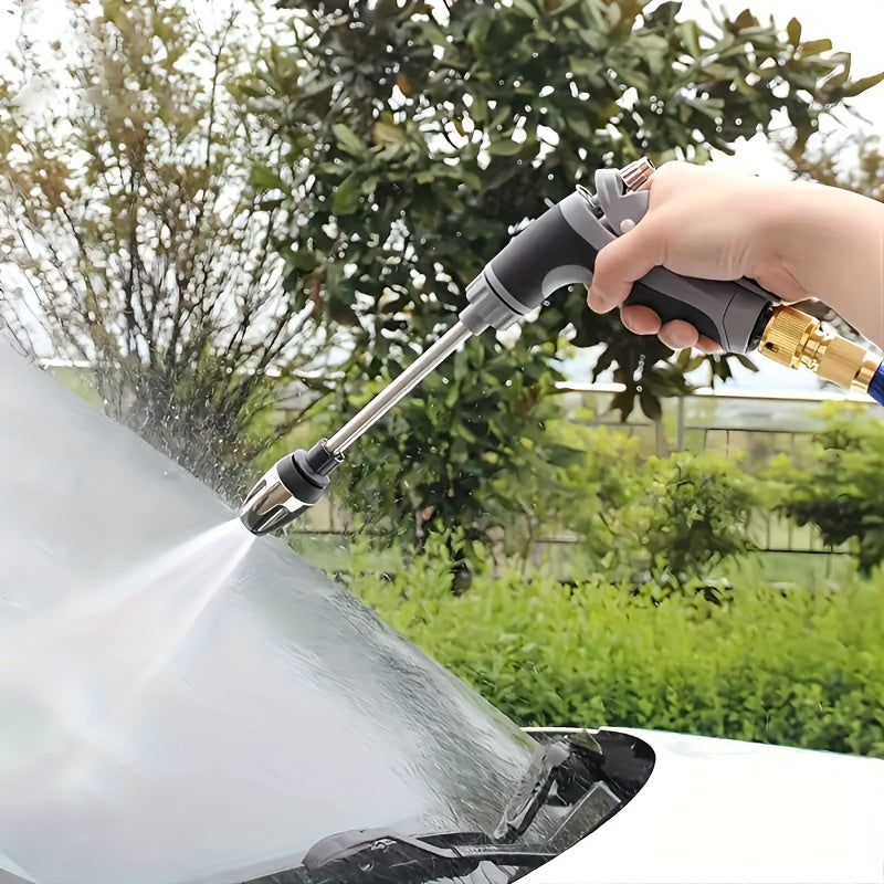 AQUAFORCE - High-pressure garden water gun with foam cannon and long handle sprayer for powerful outdoor cleaning