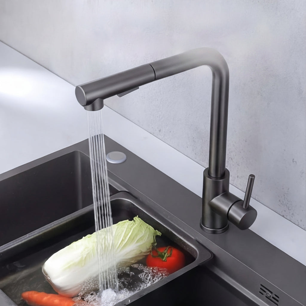STREAMVEX – Pull Out Sink Faucet with Modern Stainless Design