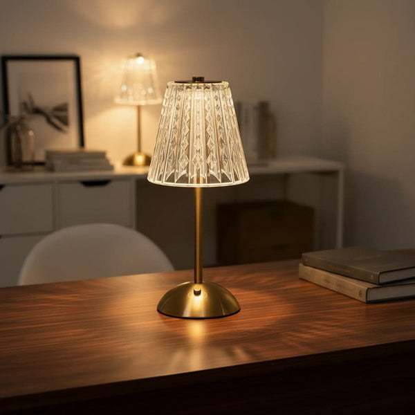 GOLDLUME – Lámpara de mesa dorada recargable para iluminación ambiental elegante