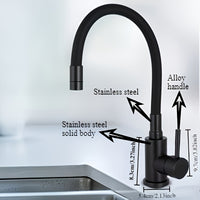 FLOWNERO - Black 360° Swivel Sink Faucet