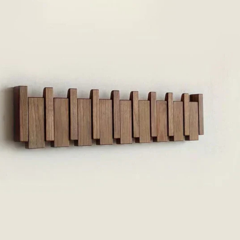 WOODHARM – Wooden Piano Coat Rack for Wall Storage
